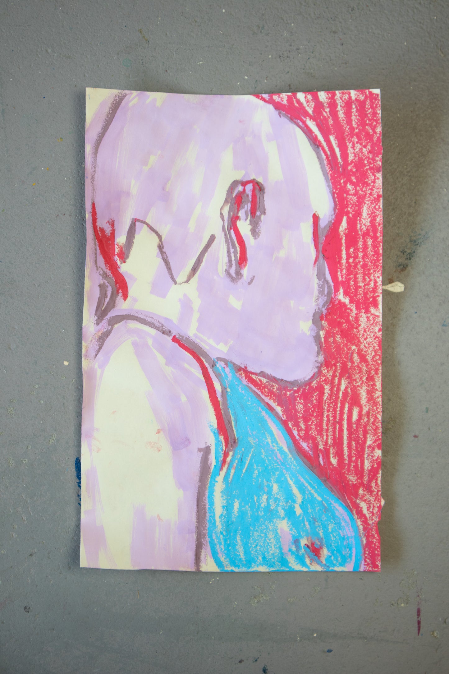 Pink portrait looking back