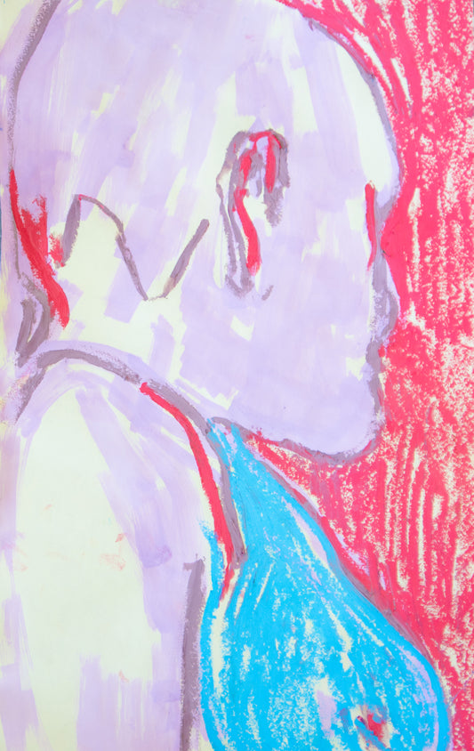 Pink portrait looking back